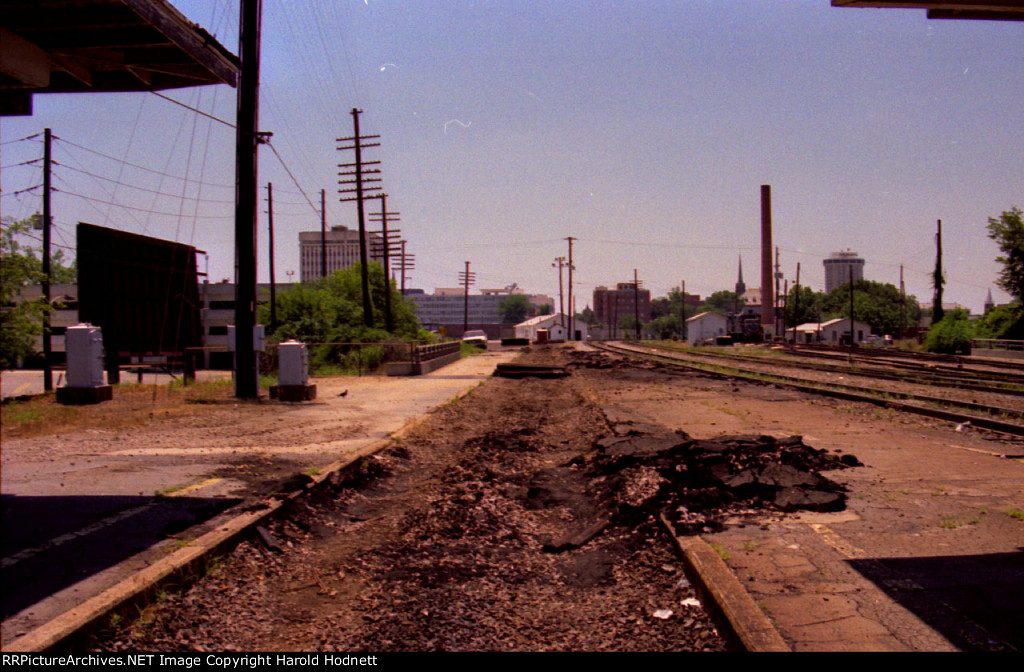 The view southbound looking down the former main line